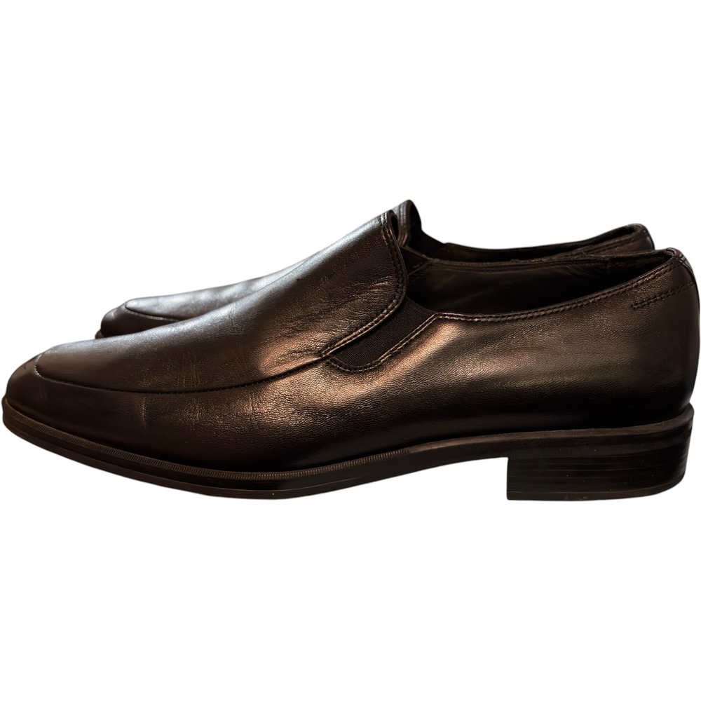 Broletto Mens Black Leather Slip On Loafers‎ Moc Toe Dress Shoes Business Formal